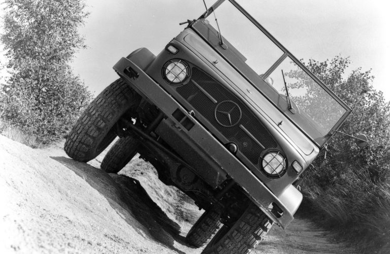 Unimog S auf dem Sauberg in Gaggenau, 1956.