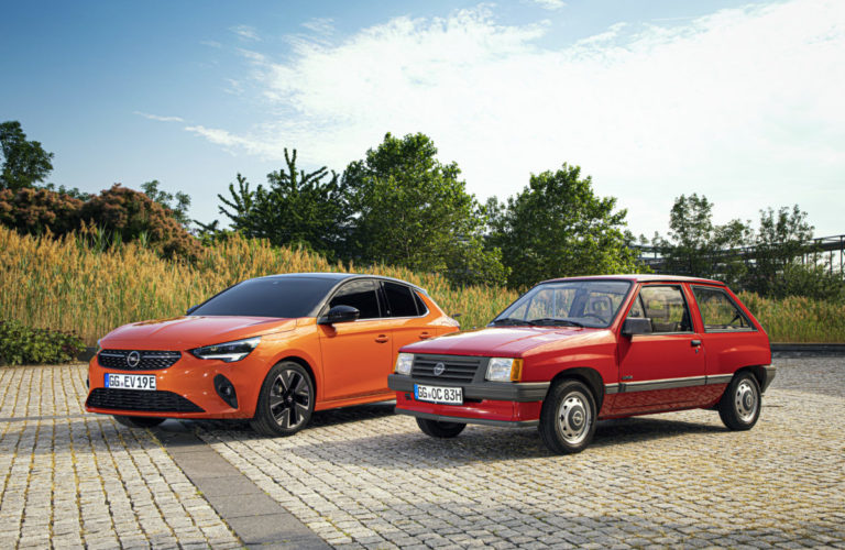 Opel Corsa-e (2019) & Opel Corsa Luxus (1983)